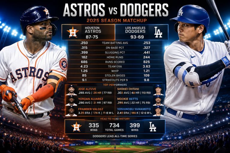 houston astros vs dodgers match player stats