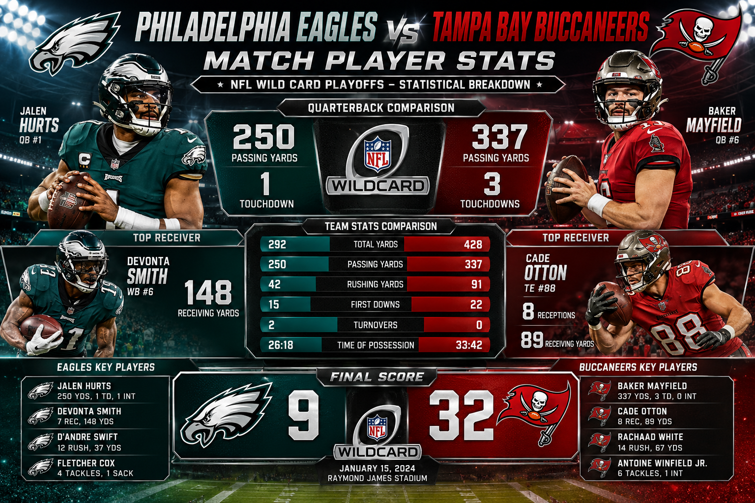 philadelphia eagles vs tampa bay buccaneers match player stats