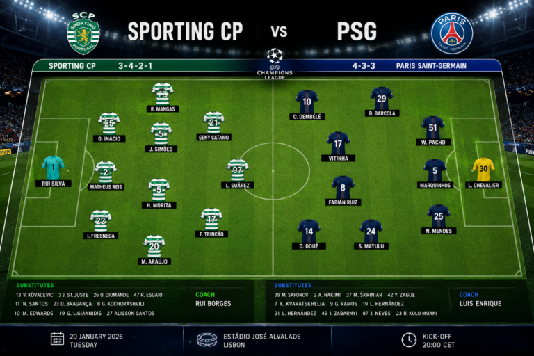 sporting cp vs psg lineups