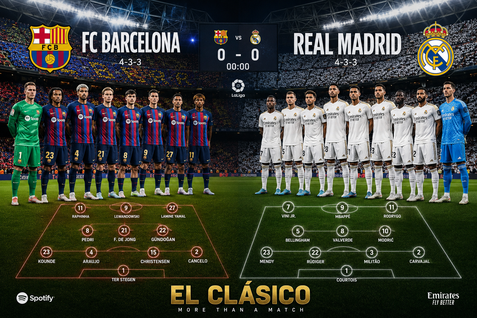fc barcelona vs real madrid lineups