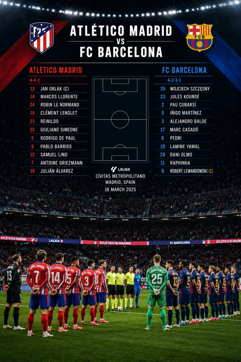 atlético madrid vs fc barcelona lineups