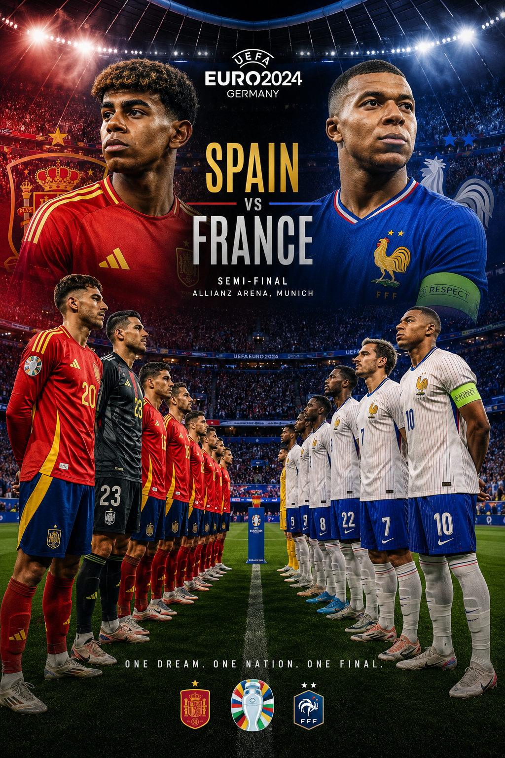 spain national football team vs france national football team lineups