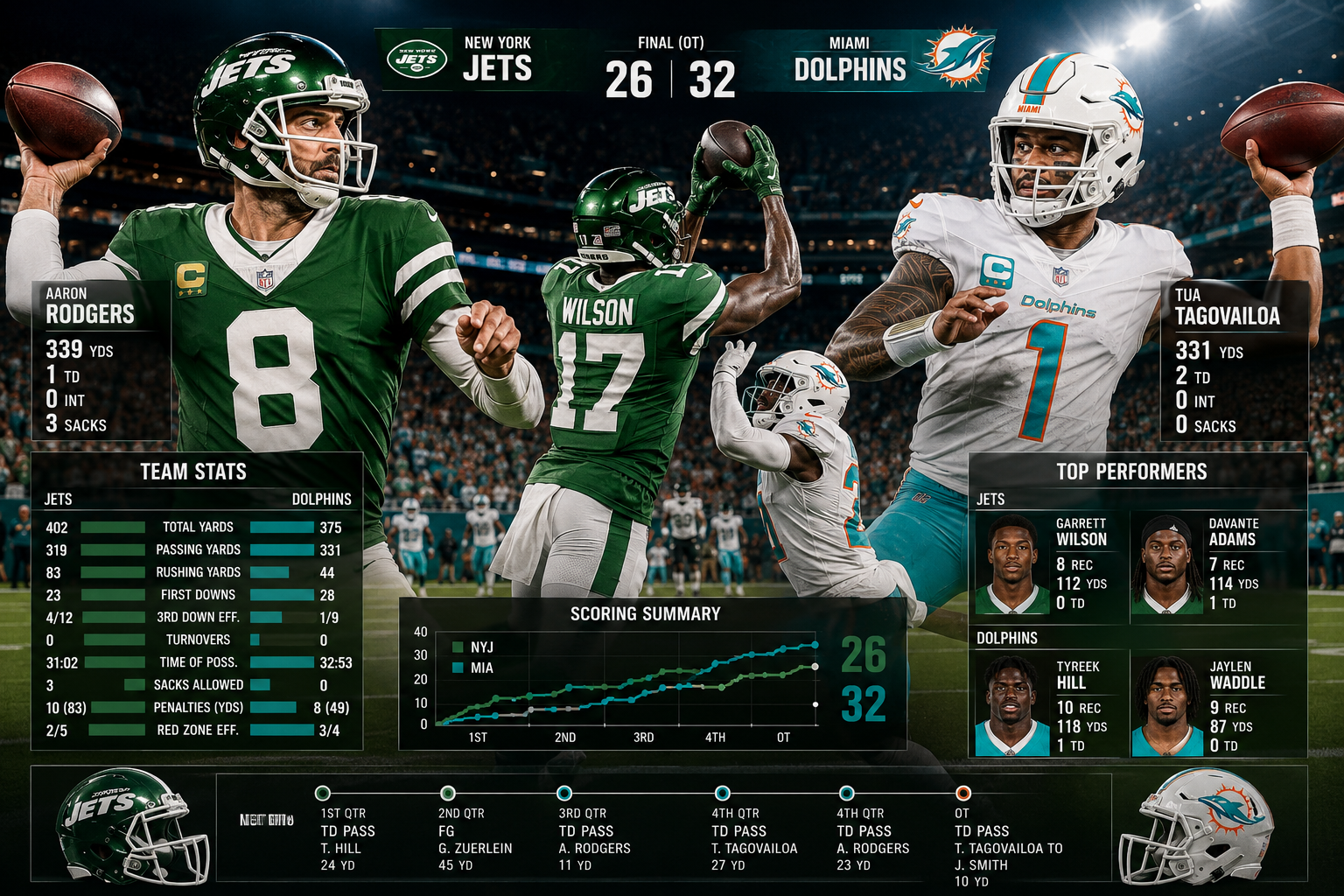 new york jets vs miami dolphins match player stats