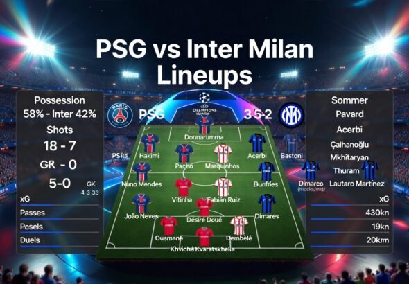 PSG vs Inter Milan Lineups