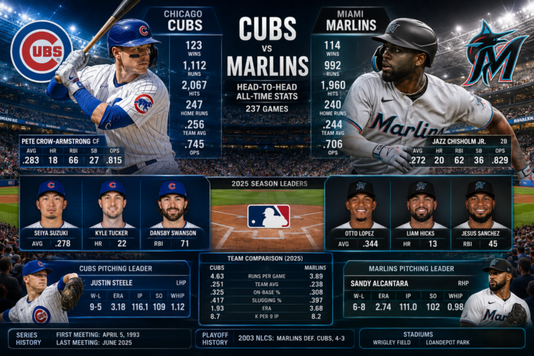 chicago cubs vs miami marlins match player stats