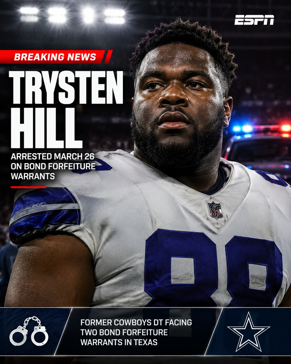 trysten hill arrested march 26 on bond forfeiture warrants