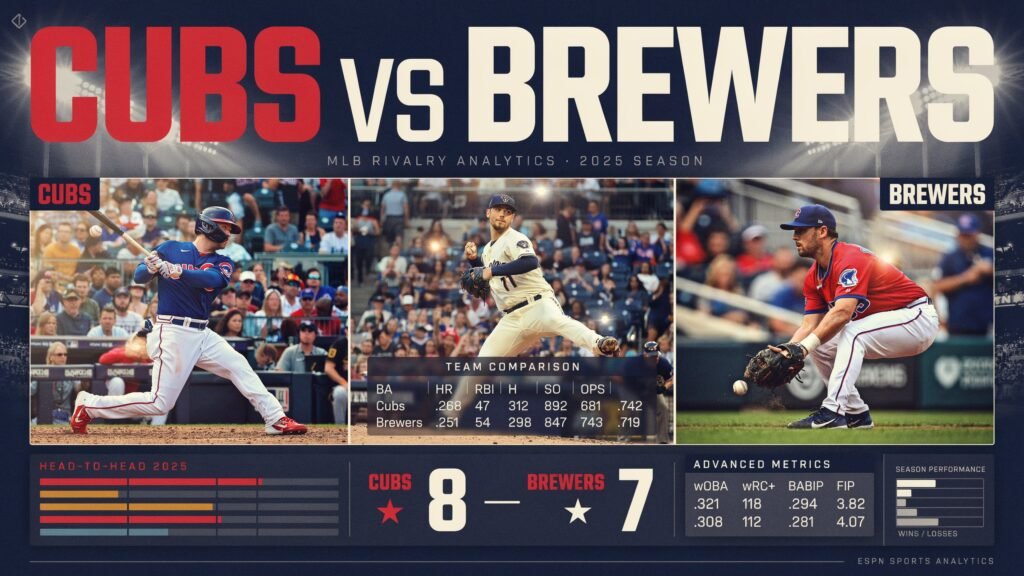 chicago cubs vs milwaukee brewers match player stats