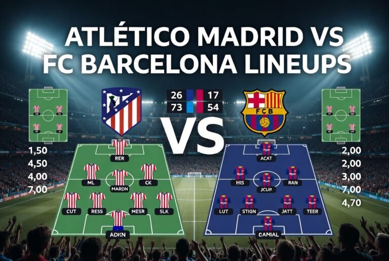 Atlético Madrid vs FC Barcelona Lineups