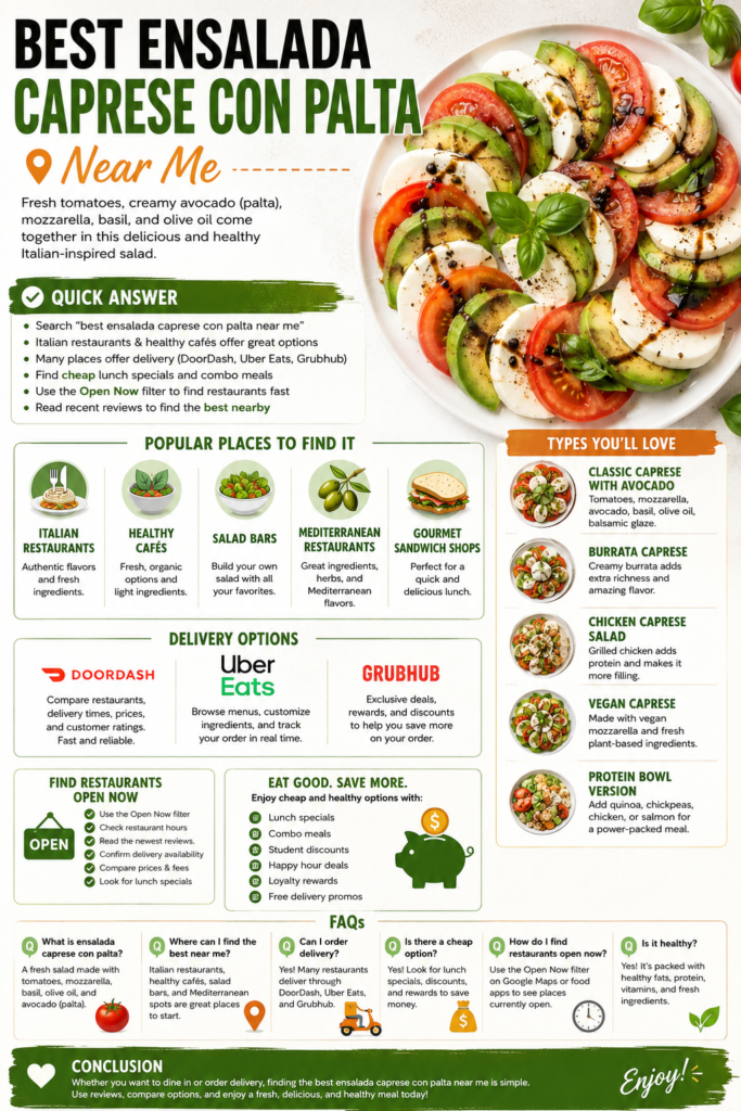 Best Ensalada Caprese con Palta Near Me