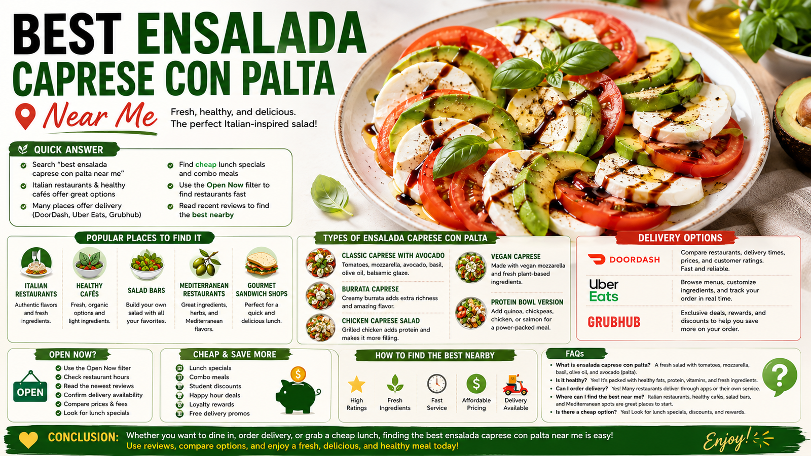Best Ensalada Caprese con Palta Near Me