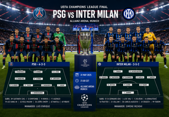psg vs inter milan lineups